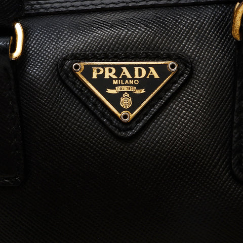 PRADA Mini 2way Boston Saffiano Shoulder Bag black WS20726