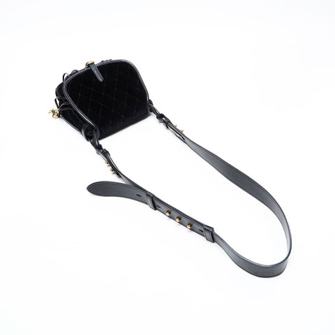 PRADA Velvet velor Shoulder Bag black WS20727
