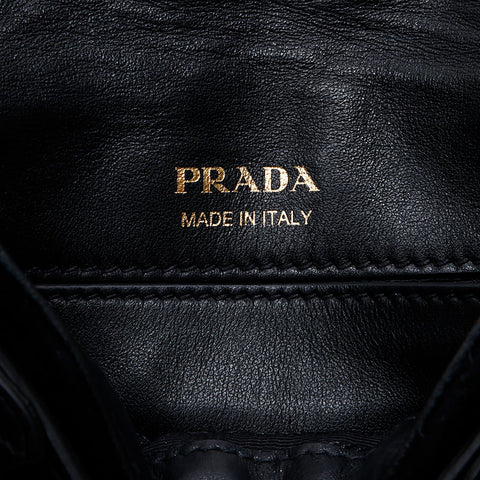 PRADA Velvet velor Shoulder Bag black WS20727