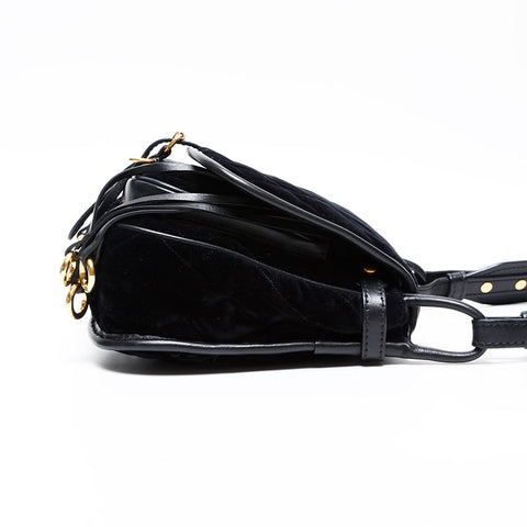PRADA Velvet velor Shoulder Bag black WS20727