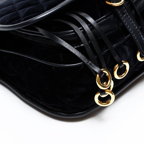 PRADA Velvet velor Shoulder Bag black WS20727
