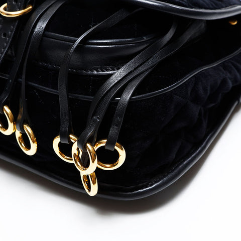 PRADA Velvet velor Shoulder Bag black WS20727