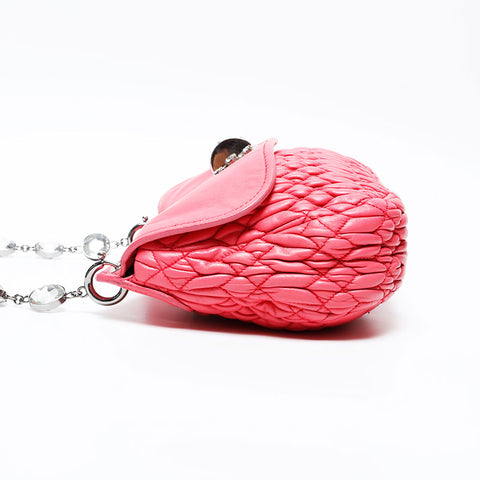 Miu Miu Nappa leather, matelassé and crystals Shoulder Bag pink WS20728