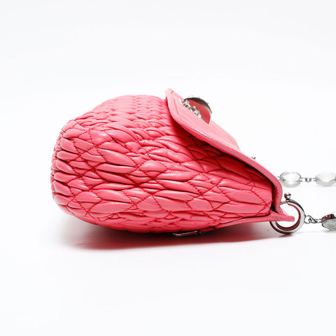 Miu Miu Nappa leather, matelassé and crystals Shoulder Bag pink WS20728