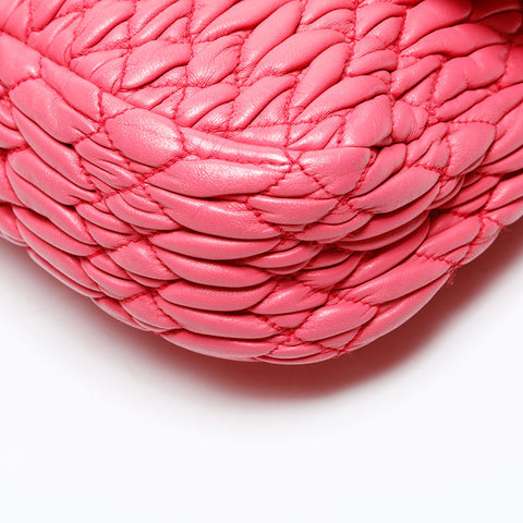 Miu Miu Nappa leather, matelassé and crystals Shoulder Bag pink WS20728