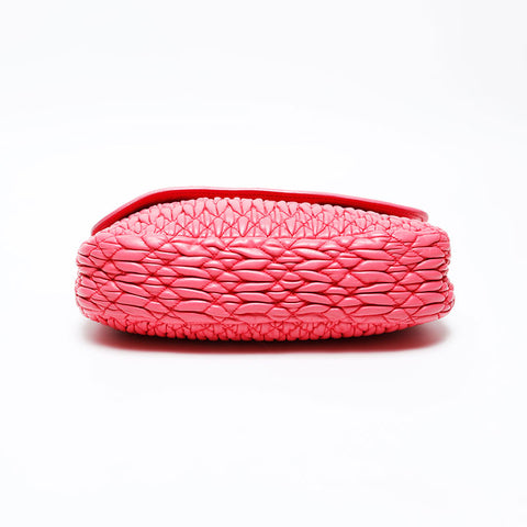 Miu Miu Nappa leather, matelassé and crystals Shoulder Bag pink WS20728
