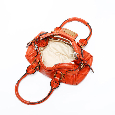 Chloe Leather Paddington Mini Shoulder Bag Orange WS20729