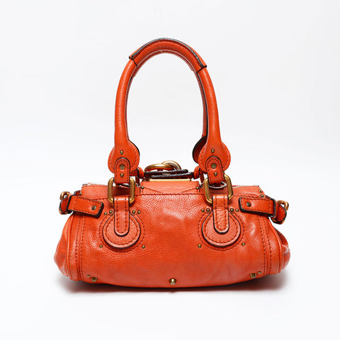 Chloe Leather Paddington Mini Shoulder Bag Orange WS20729