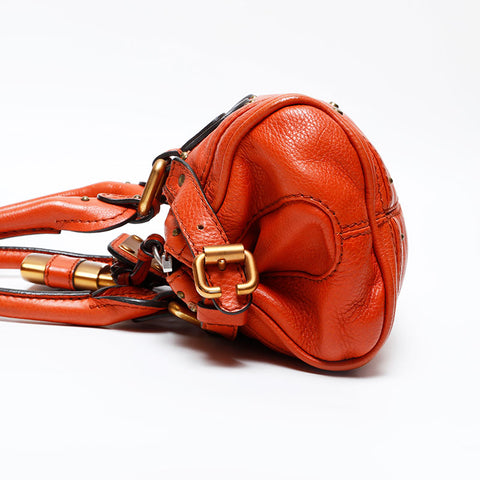 Chloe Leather Paddington Mini Shoulder Bag Orange WS20729