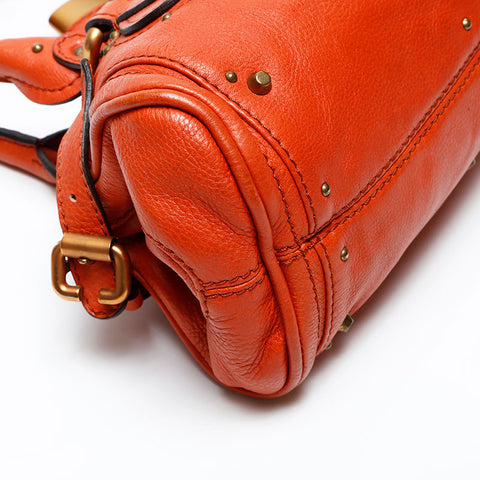 Chloe Leather Paddington Mini Shoulder Bag Orange WS20729