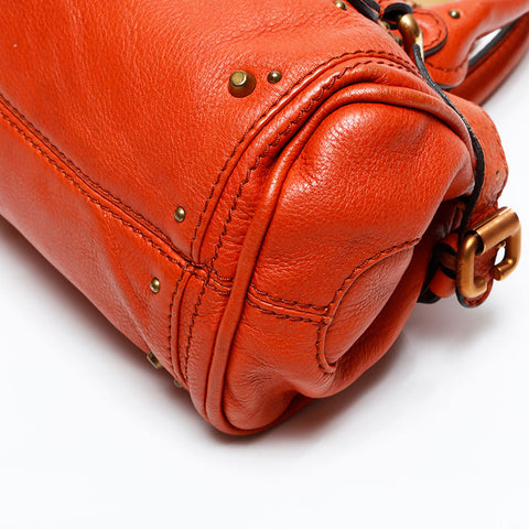 Chloe Leather Paddington Mini Shoulder Bag Orange WS20729