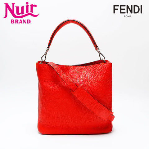FENDI Celeria leather Shoulder Bag Red WS20730