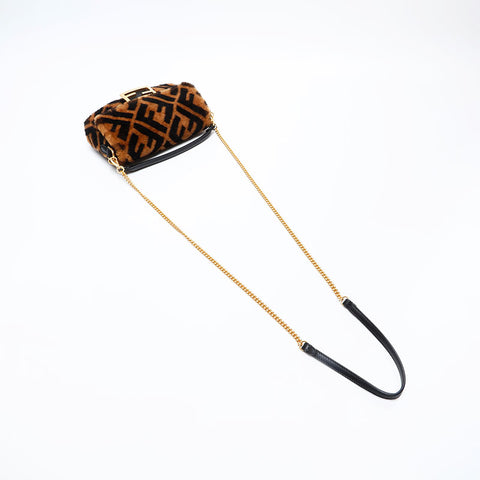 FENDI 毛皮 Zucca Mamma 水桶单肩包 棕色 WS20731