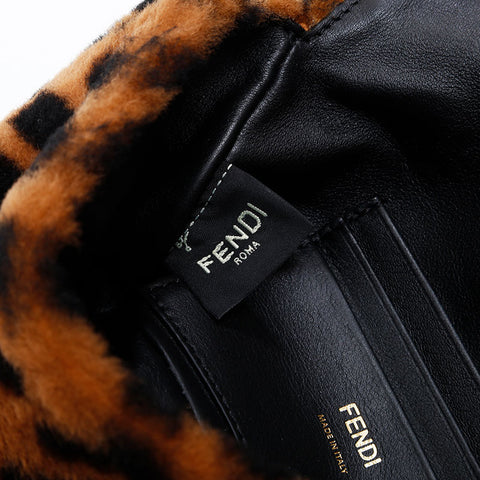 FENDI 毛皮 Zucca Mamma 水桶单肩包 棕色 WS20731