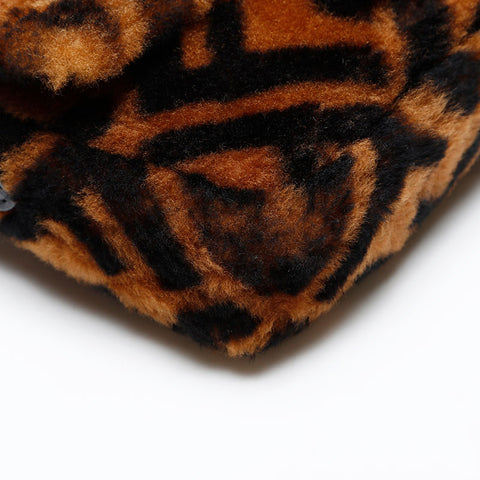 FENDI Fur Zucca Mamma Bucket Shoulder Bag Brown WS20731
