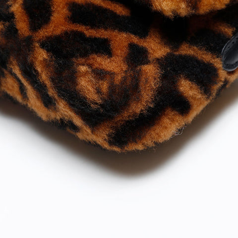 FENDI Fur Zucca Mamma Bucket Shoulder Bag Brown WS20731