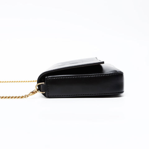 FENDI leather logo Shoulder Bag black WS20732
