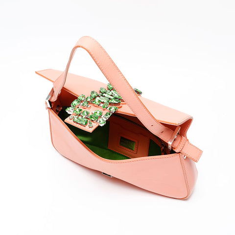 FENDI Crystal Bijou Mamma Bucket Shoulder Bag pink WS20735