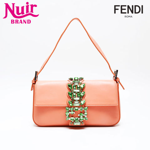 FENDI Crystal Bijou Mamma Bucket Shoulder Bag pink WS20735