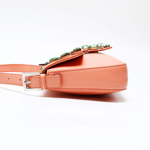 FENDI Crystal Bijou Mamma Bucket Shoulder Bag pink WS20735