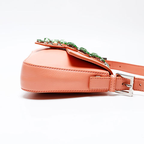 FENDI Crystal Bijou Mamma Bucket Shoulder Bag pink WS20735