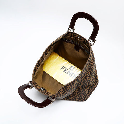 FENDI Zucca Handbag Brown WS20736