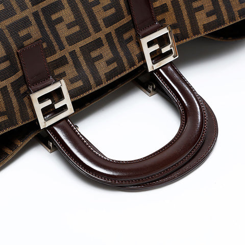 FENDI Zucca Handbag Brown WS20736