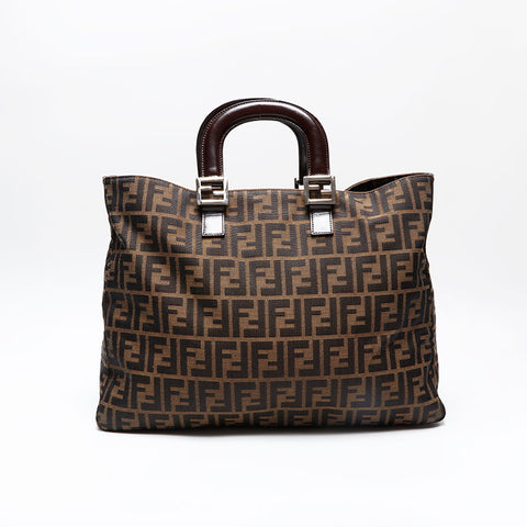 FENDI Zucca Handbag Brown WS20736