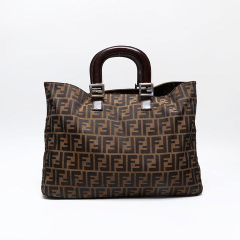 FENDI Zucca Handbag Brown WS20736