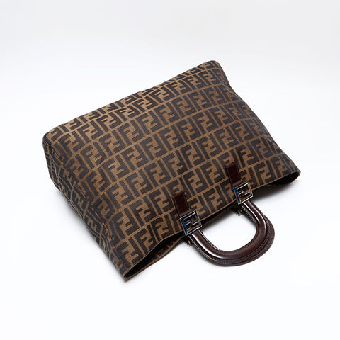 FENDI Zucca Handbag Brown WS20736