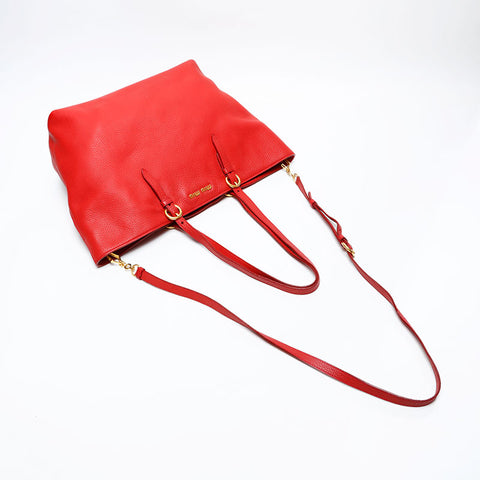Miu Miu Leather 2way Shoulder Bag Red WS20737