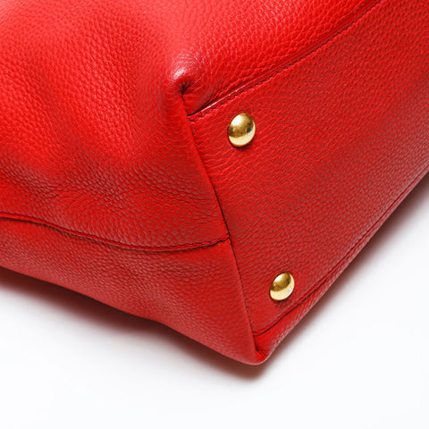 Miu Miu Leather 2way Shoulder Bag Red WS20737