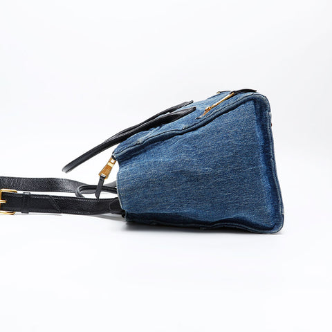 Miu Miu Denim Matelasse 2way Handbag blue WS20738