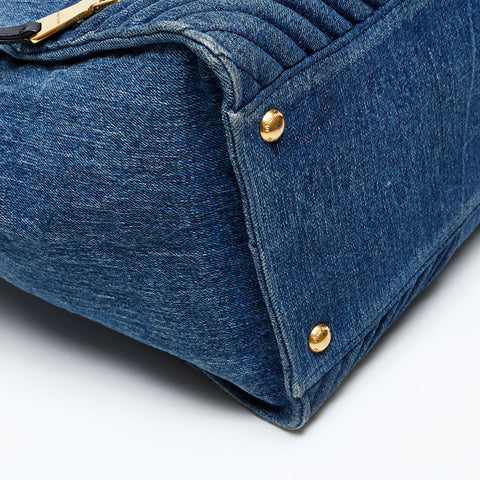 Miu Miu Denim Matelasse 2way Handbag blue WS20738