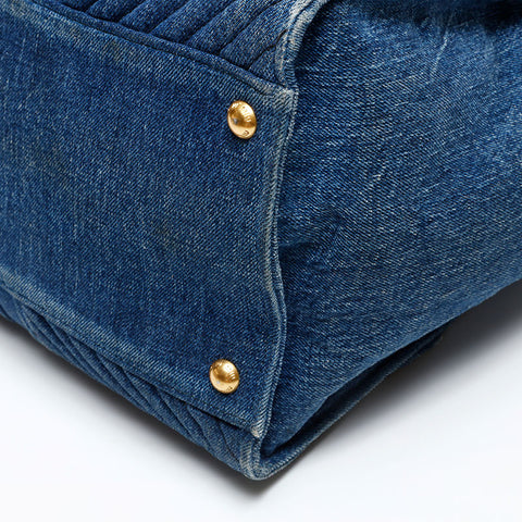 Miu Miu Denim Matelasse 2way Handbag blue WS20738