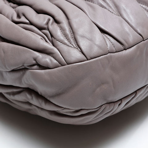 Miu Miu Leather materasse Shoulder Bag gray WS20739