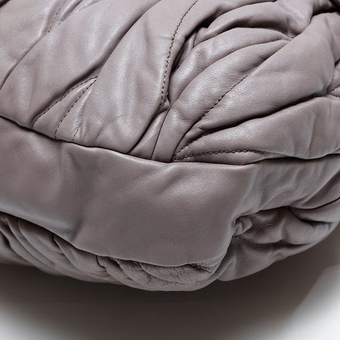 Miu Miu Leather materasse Shoulder Bag gray WS20739