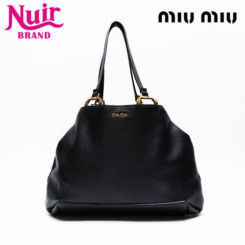 Miu Miu leather Tote Bag black WS20740