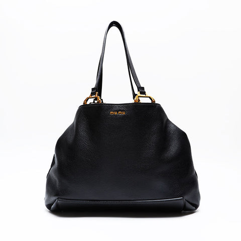 Miu Miu leather Tote Bag black WS20740