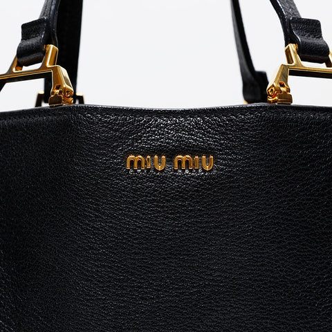 Miu Miu leather Tote Bag black WS20740