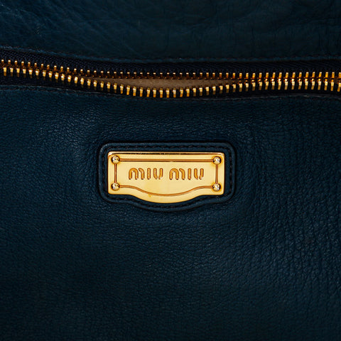 Miu Miu Leather Turn Lock Shoulder Bag green WS20742