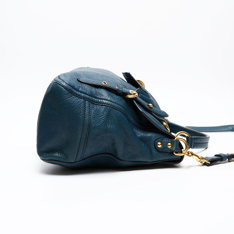 Miu Miu Leather Turn Lock Shoulder Bag green WS20742