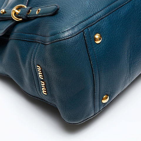 Miu Miu Leather Turn Lock Shoulder Bag green WS20742