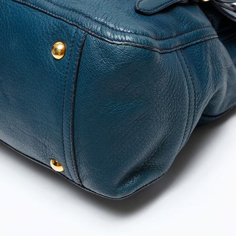 Miu Miu Leather Turn Lock Shoulder Bag green WS20742