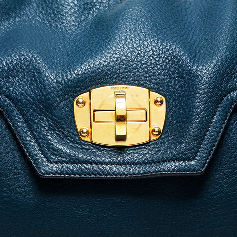 Miu Miu Leather Turn Lock Shoulder Bag green WS20742