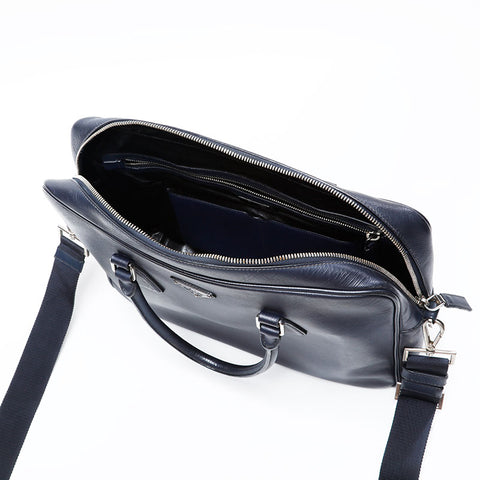 PRADA Saffiano Leather 2way Briefcase Shoulder Bag Navy WS20743