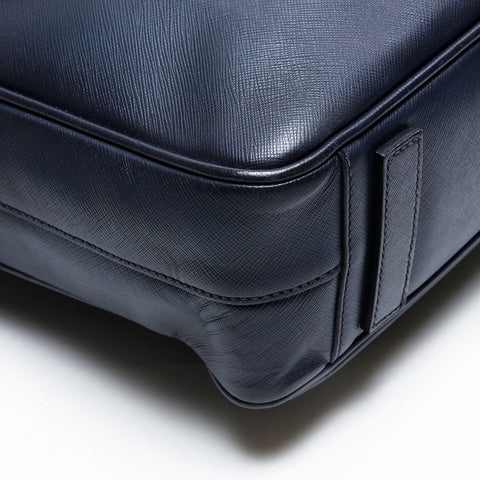 PRADA Saffiano Leather 2way Briefcase Shoulder Bag Navy WS20743