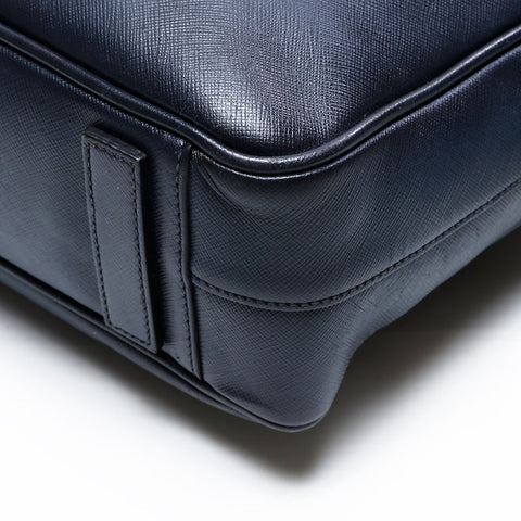 PRADA Saffiano Leather 2way Briefcase Shoulder Bag Navy WS20743