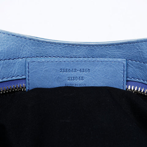 BALENCIAGA Leather Nano City Handbag blue WS20746