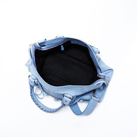 BALENCIAGA Leather Nano City Handbag blue WS20746